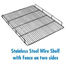 Stainless Steel Wire Shelf With Fence on two sides